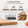 imageKikcoin Bamboo Cutting Boards for Kitchen Extra Large Wood Cutting Board with Rotating Kickstand ampamp Juice Groove Wooden Chopping Board for Meats Veges Fruits Heavy Duty Serving Tray 17 x 113 inch24L x 18W