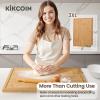 imageKikcoin Bamboo Cutting Boards for Kitchen Extra Large Wood Cutting Board with Rotating Kickstand ampamp Juice Groove Wooden Chopping Board for Meats Veges Fruits Heavy Duty Serving Tray 17 x 113 inch24L x 18W