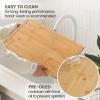 imageKikcoin Bamboo Cutting Boards for Kitchen Extra Large Wood Cutting Board with Rotating Kickstand ampamp Juice Groove Wooden Chopping Board for Meats Veges Fruits Heavy Duty Serving Tray 17 x 113 inch24L x 18W