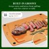 imageKikcoin Wood Cutting Board Cutting Boards for Kitchen Dishwasher Safe Nonslip Chopping Board with Juice Groove Wood Fiber Composite Cutting Board with Hanging Hole 146quot108quotRectangular