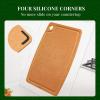 imageKikcoin Wood Cutting Board Cutting Boards for Kitchen Dishwasher Safe Nonslip Chopping Board with Juice Groove Wood Fiber Composite Cutting Board with Hanging Hole 146quot108quotOval