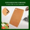 imageKikcoin Wood Cutting Board Cutting Boards for Kitchen Dishwasher Safe Nonslip Chopping Board with Juice Groove Wood Fiber Composite Cutting Board with Hanging Hole 146quot108quotOval