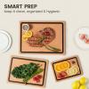 imageKikcoin Wood Cutting Board Set of 3 Cutting Boards for Kitchen with Holder Dishwasher Safe Nonslip Chopping Board with Juice Groove Wood Fiber Composite Cutting Boards