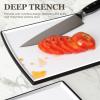 imageNon Slip Cutting Board Kikcoin Extra Large Plastic Cutting Boards for Kitchen Dishwasher Safe Chopping Board Set of 3 with Juice Grooves Easy Grip HandleWhite