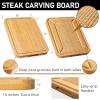 imageTurkey Carving Board Heavy Duty Meat Cutting Board for Thanksgiving Bamboo Wood Butcher Block Brisket Cutting Boards with Juice Groove Pyramid Spikes Stabilizes Steak or Turkey While Carving