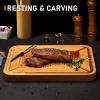 imageTurkey Carving Board Heavy Duty Meat Cutting Board for Thanksgiving Bamboo Wood Butcher Block Brisket Cutting Boards with Juice Groove Pyramid Spikes Stabilizes Steak or Turkey While Carving