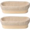 image5 Inch Banneton Bread Proofing Basket Set of 6 Kikcoin Mini Sourdough Bread Baking Supplies Small Banneton Basket Proofing Baskets for Sourdough Bread Baking12 Oval Baskets  2 Pack