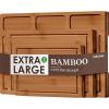imageBamboo Cutting Boards for Kitchen Set of 3 Kitchen Chopping Board with 3 BuiltIn Compartments and Juice Groove Heavy Duty Serving Tray Wood Butcher Block and Wooden Carving Board KikcoinBrown