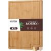 imageKikcoin Bamboo Cutting Boards for Kitchen Extra Large Wood Cutting Board with Rotating Kickstand ampamp Juice Groove Wooden Chopping Board for Meats Veges Fruits Heavy Duty Serving Tray 17 x 113 inch20L x 14W