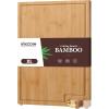 imageKikcoin Bamboo Cutting Boards for Kitchen Extra Large Wood Cutting Board with Rotating Kickstand ampamp Juice Groove Wooden Chopping Board for Meats Veges Fruits Heavy Duty Serving Tray 17 x 113 inch17L x 113W