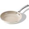 imageKikcoin Ceramic Nonstick Frying Pans Set Healthy Non Toix Pans for Cooking 8quot 95quot 11quot Ceramic Frying Pans and Skillet with Stay Cool Handle DishwasherOven Safe PFAS ampamp PTFE ampamp PFOA FreeCream Beige