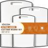 imageNon Slip Cutting Board Kikcoin Extra Large Plastic Cutting Boards for Kitchen Dishwasher Safe Chopping Board Set of 3 with Juice Grooves Easy Grip HandleWhite