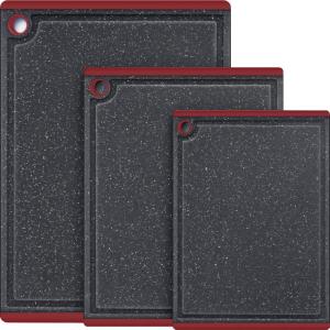 imageKikcoin Plastic Cutting Boards for Kitchen 3Piece Large Cutting Board Set Dishwasher Safe Chopping Boards with Nonslip Feet and Juice Grooves WhiteRed