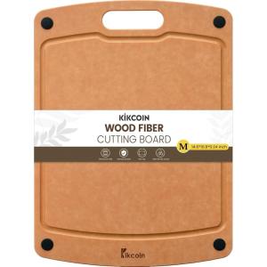 imageKikcoin Wood Cutting Board Cutting Boards for Kitchen Dishwasher Safe Nonslip Chopping Board with Juice Groove Wood Fiber Composite Cutting Board with Hanging Hole 146quot108quotRectangular