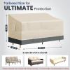 imageExtra Heavy Duty Patio Chair Covers Waterproof Up to 8000pa 2 Pack Patio Furniture Covers for Outdoor Swivel Rocking Chair Adirondack Chairs Outdoor Seat Cover with Air Vents 33quotW x 35quotD x 385quotHBeige with Grey