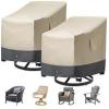 imageExtra Heavy Duty Patio Chair Covers Waterproof Up to 8000pa 2 Pack Patio Furniture Covers for Outdoor Swivel Rocking Chair Adirondack Chairs Outdoor Seat Cover with Air Vents 33quotW x 35quotD x 385quotHBeige with Grey