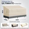 imageExtra Heavy Duty Patio Chair Covers Waterproof Up to 8000pa 2 Pack Patio Furniture Covers for Outdoor Swivel Rocking Chair Adirondack Chairs Outdoor Seat Cover with Air Vents 33quotW x 35quotD x 385quotHBeige with Grey
