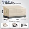 imageExtra Heavy Duty Patio Chair Covers Waterproof Up to 8000pa 2 Pack Patio Furniture Covers for Outdoor Swivel Rocking Chair Adirondack Chairs Outdoor Seat Cover with Air Vents 33quotW x 35quotD x 385quotHBeige with Grey