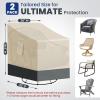 imageExtra Heavy Duty Patio Chair Covers Waterproof Up to 8000pa 2 Pack Patio Furniture Covers for Outdoor Swivel Rocking Chair Adirondack Chairs Outdoor Seat Cover with Air Vents 33quotW x 35quotD x 385quotHBeige with Grey
