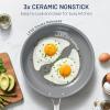 imageKikcoin Ceramic Nonstick Frying Pan Skillets  3 Sizes Omelette Pans for Healthly Cooking 89511 Inch Egg Pan with Stay Cool Handle Free of PFAS PFOA PTEE OvenDishwasher Safe for Busy Kitchen