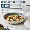 imageKikcoin Ceramic Nonstick Frying Pan Skillets  3 Sizes Omelette Pans for Healthly Cooking 89511 Inch Egg Pan with Stay Cool Handle Free of PFAS PFOA PTEE OvenDishwasher Safe for Busy Kitchen
