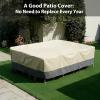 imageRectangular Patio Dining Table Cover Waterproof Heavy Duty 74quotx54quotx28quot Outdoor Patio Furniture Cover Waterproof UV Snow ResistantBeige with Grey