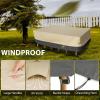 imageRectangular Patio Dining Table Cover Waterproof Heavy Duty 74quotx54quotx28quot Outdoor Patio Furniture Cover Waterproof UV Snow ResistantBeige with Grey