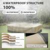 imageRectangular Patio Dining Table Cover Waterproof Heavy Duty 74quotx54quotx28quot Outdoor Patio Furniture Cover Waterproof UV Snow ResistantBeige with Grey