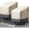imageExtra Heavy Duty Patio Chair Covers Waterproof Up to 8000pa 2 Pack Patio Furniture Covers for Outdoor Swivel Rocking Chair Adirondack Chairs Outdoor Seat Cover with Air Vents 33quotW x 35quotD x 385quotHBeige with Grey