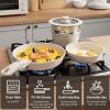 imageKIKCOIN Ceramic Nonstick Pots and Pans Set  Cookware Set with Detachable Handle  25 Pack Stackable Cooking Set for RV Kitchen with Frying Pans Steamer  InductionDishwasherOven Safe PFOA Free