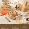 imageKikcoin Sourdough Starter Kit Complete Sourdough Bread Baking Supplies Includes 24oz Sourdough Starter Jar Rattan Banneton Proofing Basket Set of 2 Artisan Bread Making Kit for Beginners ampamp Pros