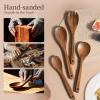 imageKikcoin Wood Kitchen Utensils Set 10 PCS Solid Teak Wooden Spoons for Cooking with Long Handle HeatResistant Wooden Cooking Utensils Set for Nonstick Cookware Including Hanging Hole10 PCS SET