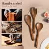 imageKikcoin Wood Kitchen Utensils Set 10 PCS Solid Teak Wooden Spoons for Cooking with Long Handle HeatResistant Wooden Cooking Utensils Set for Nonstick Cookware Including Hanging Hole7 PCS SET